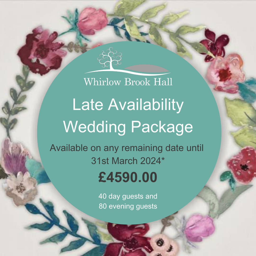 Whirlow Brook Hall Wedding Venue Sheffield Late Availability Package 